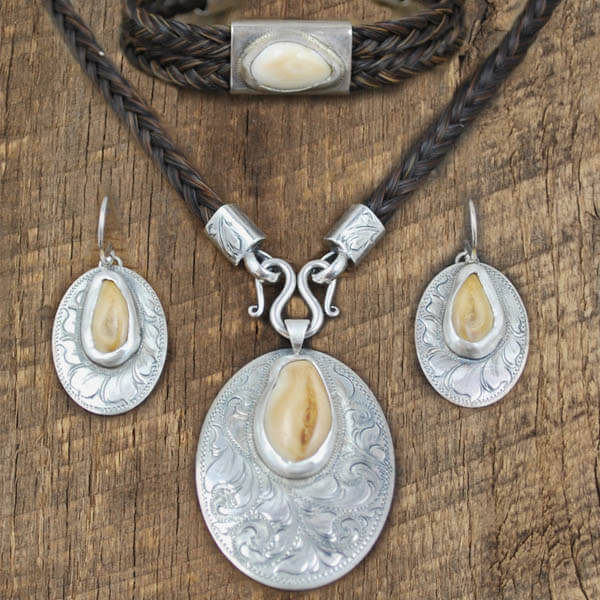Horsehair and Elk Ivory Jewelry By IM Silver