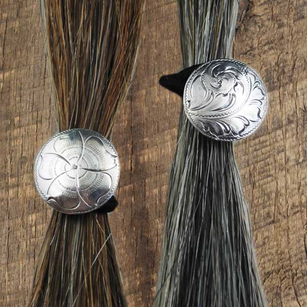 1 Inch Silver Concho Hair Tie