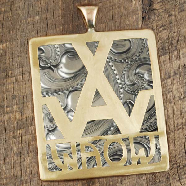 WAOW Engrave Pendant- two Toned
